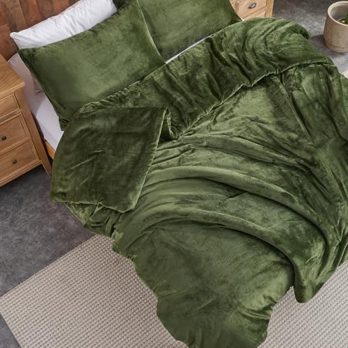 Forest Green Velvet Comforter Set – ultra mekana prošivena trodijelna posteljina