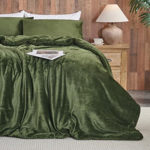 Forest Green Velvet Comforter Set – ultra mekana prošivena trodijelna posteljina