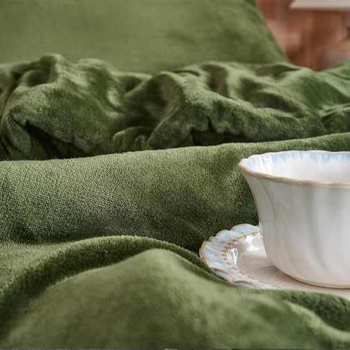 Forest Green Velvet Comforter Set – ultra mekana prošivena trodijelna posteljina